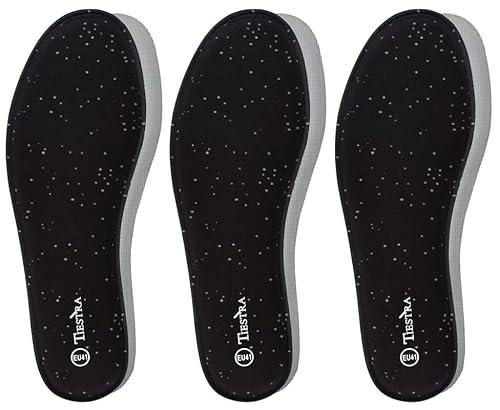 TIESTRA 3 Paar Memory Foam Einlegesohlen für Herren Damen Weich Komfort Ersatz Sohle Schuheinlagen für Arbeitsschuhe Wanderschuhe Sneaker Sportschuhe Schwarz EU43 TIESTRA 3 Paar Memory Foam Einlegesohlen für Herren Damen Weich Komfort Ersatz Sohle Schuheinlagen für Arbeitsschuhe Wanderschuhe Sneaker Sportschuhe Schwarz EU43 von TIESTRA