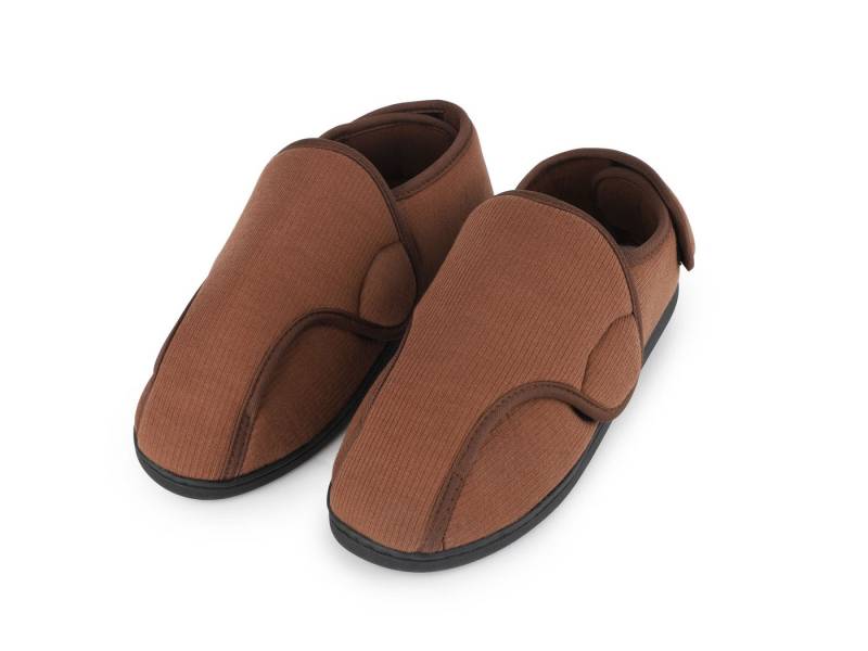 TIESTRA Damen Herren Schuhe Extra Weit mit Klettverschluss Breit, Hausschuhe Klettstiefel Senioren Schuhe, Memory Foam Sohle für Geschwollene Füße Gr.37-47 von TIESTRA