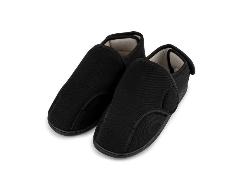 TIESTRA Damen Herren Schuhe Extra Weit mit Klettverschluss Breit, Hausschuhe Klettstiefel Senioren Schuhe, Memory Foam Sohle für Geschwollene Füße Gr.37-47 von TIESTRA