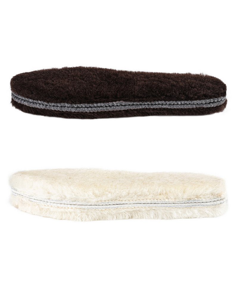 TIESTRA Einlegesohlen 2 Paar Echte Lammfell Einlegesohlen – Winterwärme für Damen & Herren (2-tlg), Weiche, kuschelige Schuheinlagen für Schneestiefel & Hausschuhe von TIESTRA