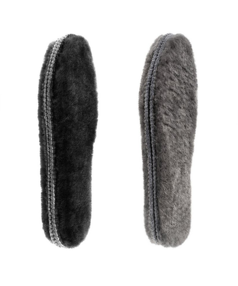 TIESTRA Einlegesohlen 2 Paar Echte Lammfell Einlegesohlen – Winterwärme für Damen & Herren (2-tlg), Weiche, kuschelige Schuheinlagen für Schneestiefel & Hausschuhe von TIESTRA