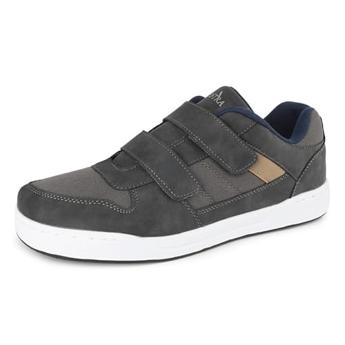 TIESTRA Sneakers Herren Freizeitschuhe Sommerschuhe Herren Wanderschuhe Leders Laufschuhe Leichtgewicht Walking Gym Running Trainers Graublau Größe 46 von TIESTRA