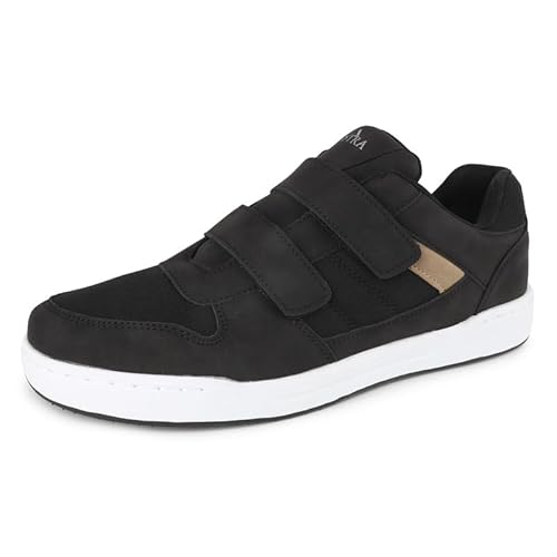 TIESTRA Sneakers Herren Freizeitschuhe Sommerschuhe Herren Wanderschuhe Leders Laufschuhe Leichtgewicht Walking Gym Running Trainers Schwarz Größe 42 von TIESTRA