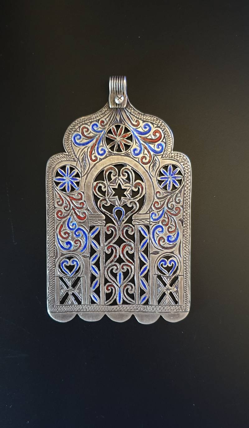 Hand Von Fatima in Offenem Und Emaillierter Silber "Khamsa - Khomissa Hamsa" von TIFINAGH