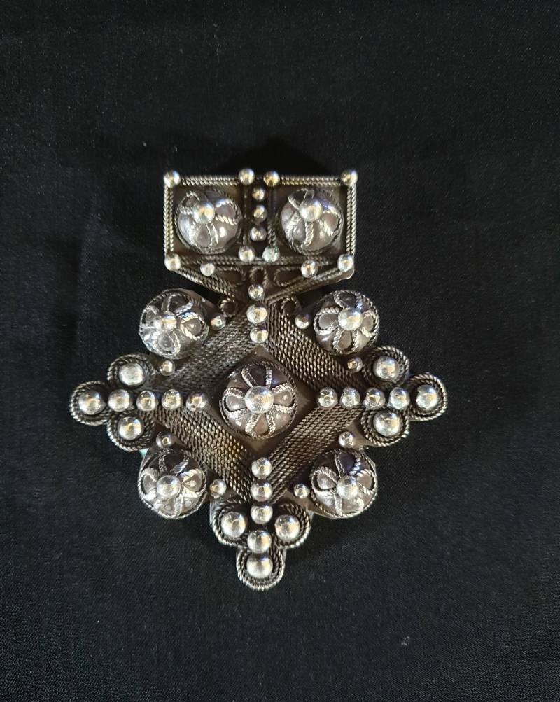 Marokko - Mauretanien Seltene Große Granulierte Kreuz "Boghdad" in Sterling-Silber von TIFINAGH