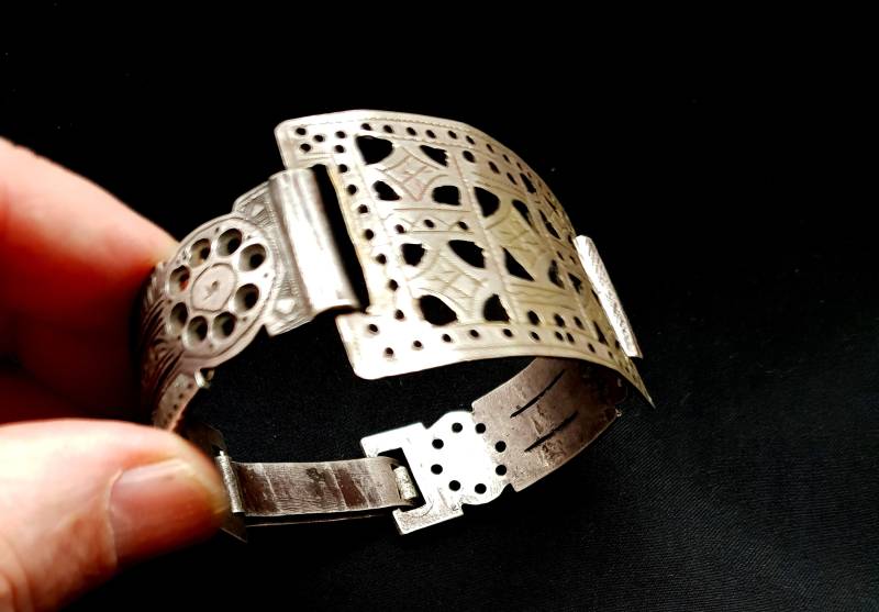Marokko Seltene Und Alte Artikulierten Touareg Silber Armband - Guelmim Süd von TIFINAGH