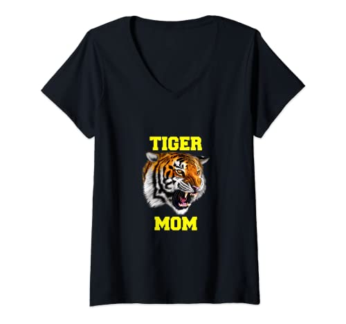 Damen Tiger Mom T-Shirt T-Shirt mit V-Ausschnitt von TIGER