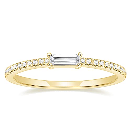 TIGRADE Ewigkeitsring Baguette, Zirkonia, 1,5 mm, Pavé-Fassung, Hochzeitsring für Damen, Größe 36-40, Metall, Zirkonia TIGRADE Ewigkeitsring Baguette, Zirkonia, 1,5 mm, Pavé-Fassung, Hochzeitsring für Damen, Größe 36-40, Metall, Zirkonia von TIGRADE