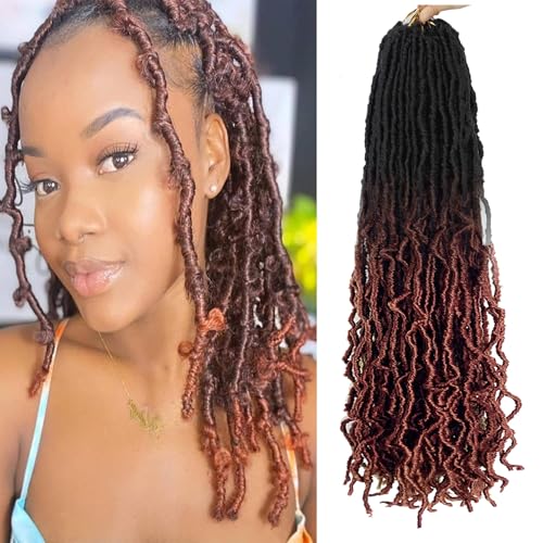 Falsche Locs 45,7 cm, 8 Packungen, New Soft Locs Pre-Looped Häkelhaar, für schwarze Frauen, Häkelnadeln, Kunsthaar, 45 cm, 1B/350 von TIHQIEX