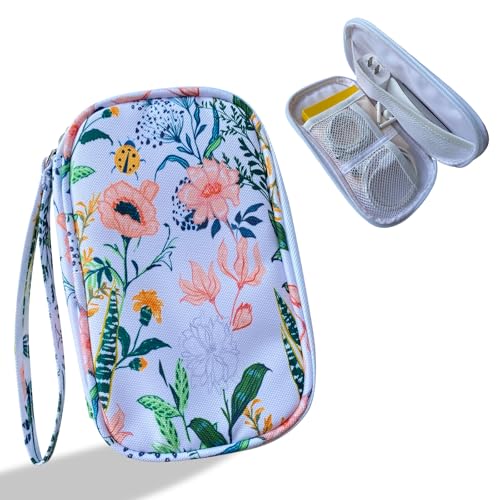 Elektronik-Organizer, Reisetasche, Kabel-Organizer, Reiseutensilien, Tech-Tasche, geeignet für Ladegerät, Kabel, Telefon, Flash-Laufwerk, weiße Blume von TIHYWR