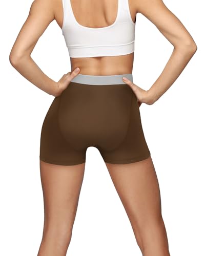 TIICHOO Periodenunterschwäsche Starke Blutung Boyshorts für Wochenbett Schwangerschaft Damen Unterwäsche 1er Pack(X-Large, 1 Kakaobraun) von TIICHOO