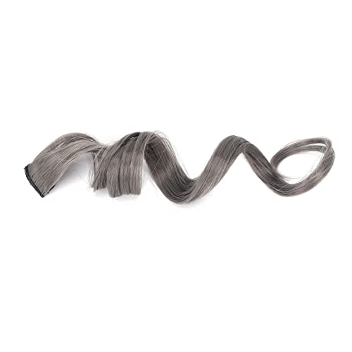 Clip-in-Haarverlängerung für Lockiges Haar, 5 Stück, 55 Cm, Lockiges, Gewelltes Haarteil mit Clip, Bunte Synthetische Haarverlängerungen mit Clips für Frauen und Mädchen (GRAY) von TIKATARER