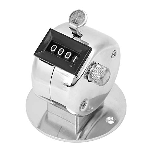 Handzähler-Clicker, Silber Aluminiumlegierung 4-Grad 4-Grad Handheld Tally Counter Number Clicker-Zähler mit Basis für Konferenzen und Datenerfassung Handzähler-Clicker, Silber Aluminiumlegierung 4-Grad 4-Grad Handheld Tally Counter Number Clicker-Zähler mit Basis für Konferenzen und Datenerfassung von TIKATARER