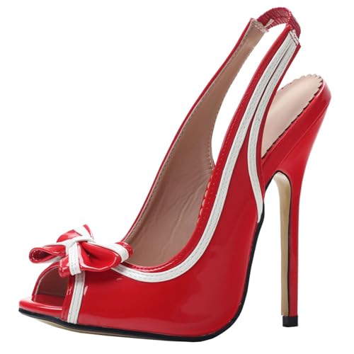 TIKENBST High Heels 14CM Sandalen Summer Pumps Strap Schuhe Open Toe Women Thin Heels,Red-41 TIKENBST High Heels 14CM Sandalen Summer Pumps Strap Schuhe Open Toe Women Thin Heels,Red-41 von TIKENBST