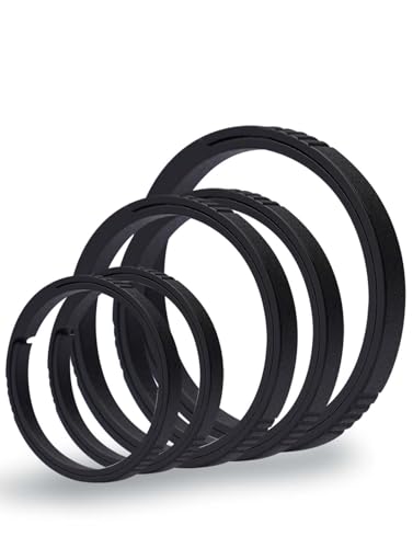 TIKIDESIGN Titan Schlüsselringe,30/25/19mm Schlüsselring mit Seitlich Drückender Design,Titan Flachen Schlüsselanhänger Ringe,Titan Spaltringe für Auto Haus Schlüssel Zubehör (1L+2M+2S schwarz) von TIKIDESIGN