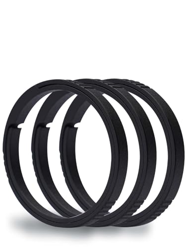 TIKIDESIGN Titan Schlüsselringe,30mm Schlüsselring mit Seitlich Drückender Design,Titan Flachen Schlüsselanhänger Ringe,Titan Spaltringe für Auto Haus Schlüssel Zubehör (3L schwarz) von TIKIDESIGN