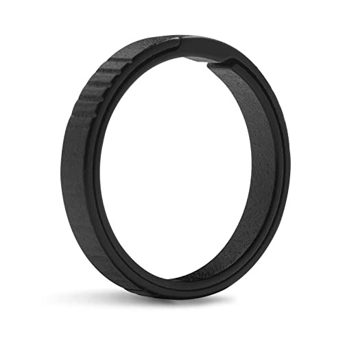 TIKIDESIGN Titan Schlüsselringe Groß Schwarz,30mm Schlüsselring mit Seitlich Drückender Design,Titan flachen Schlüsselanhänger Ringe,Titain Spaltringe für Auto Haus Schlüssel Zubehör(1L schwarz) von TIKIDESIGN