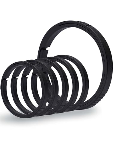 TIKIDESIGN Titan Schlüsselringe,30/19mm Schlüsselring mit Seitlich Drückender Design,Titan Flachen Schlüsselanhänger Ringe,Titan Spaltringe für Auto Haus Schlüssel Zubehör (1L+5S schwarz) von TIKIDESIGN