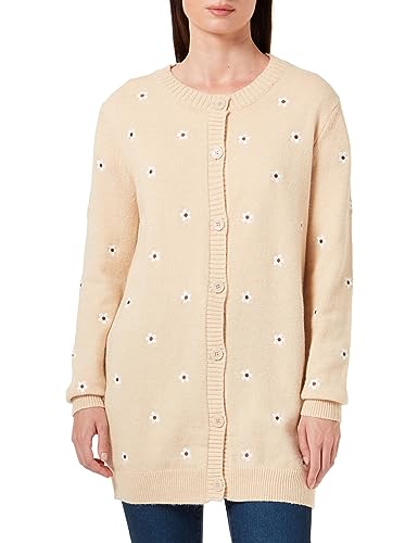 TILDEN Damen Strickjacke mit Stickerei 39431299, Beige, M/L von TILDEN