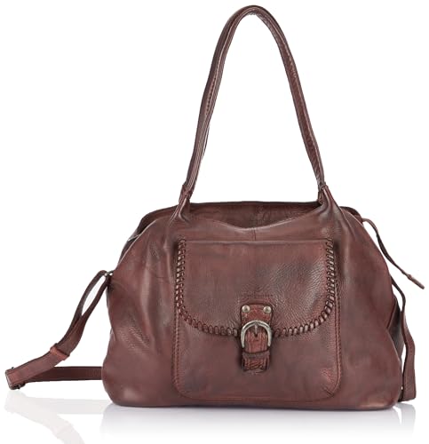 TILDEN Women's Leder Schultertasche, Dunkelbraun von TILDEN