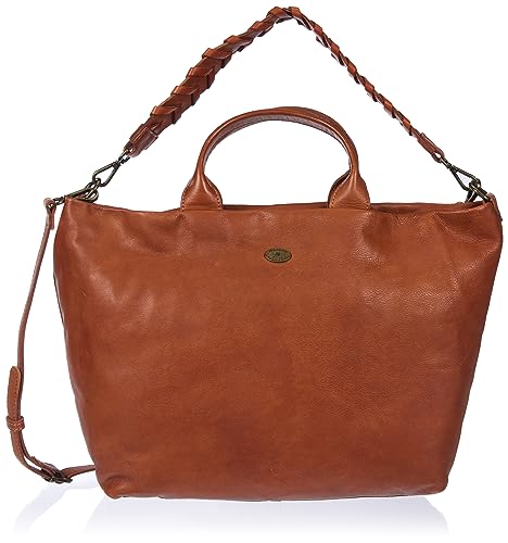 TILDEN Women's Leder Shopper, Hellkamel von TILDEN