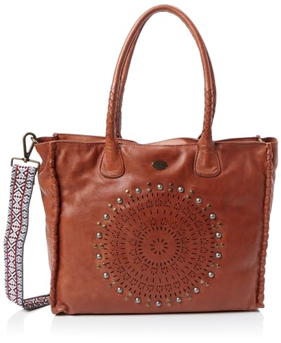 TILDEN Women's Leder Shopper, Kamel von TILDEN