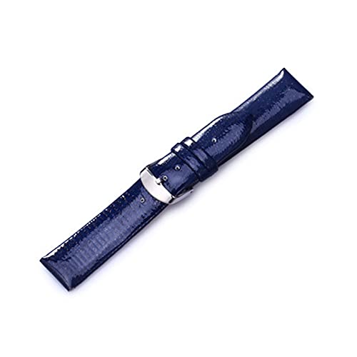 TILEZE Brown Black Watch Band Lederriemen Watchbänder 12mm 14mm 16mm 18mm 20mm 20mm Uhr Accessoires Unisex Riemenband (Color : Blue, Size : 18mm) von TILEZE