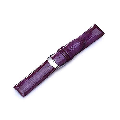 TILEZE Brown Black Watch Band Lederriemen Watchbänder 12mm 14mm 16mm 18mm 20mm 20mm Uhr Accessoires Unisex Riemenband (Color : Purple, Size : 14mm) von TILEZE