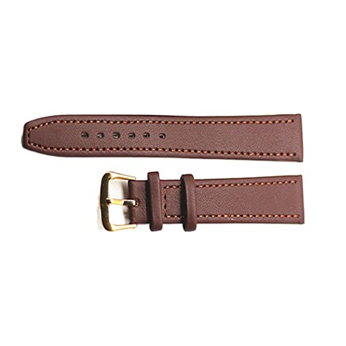 TILEZE Leder Uhrenband 18 mm 20 mm 22 mm 24mm Uhrenband Armbänder Edelstahl -Schnallen Armband Accessoires (Color : Brown, Size : 18mm) von TILEZE