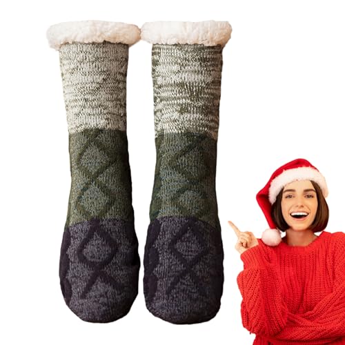 TILEZE Winter-Bodensocken, Bodensocken Damen,Slipper-Socken für Damen | Fuzzy Gripper-Socken, bequeme Schlafsocken für Damen und Herren, Must-Haves nach der Geburt von TILEZE