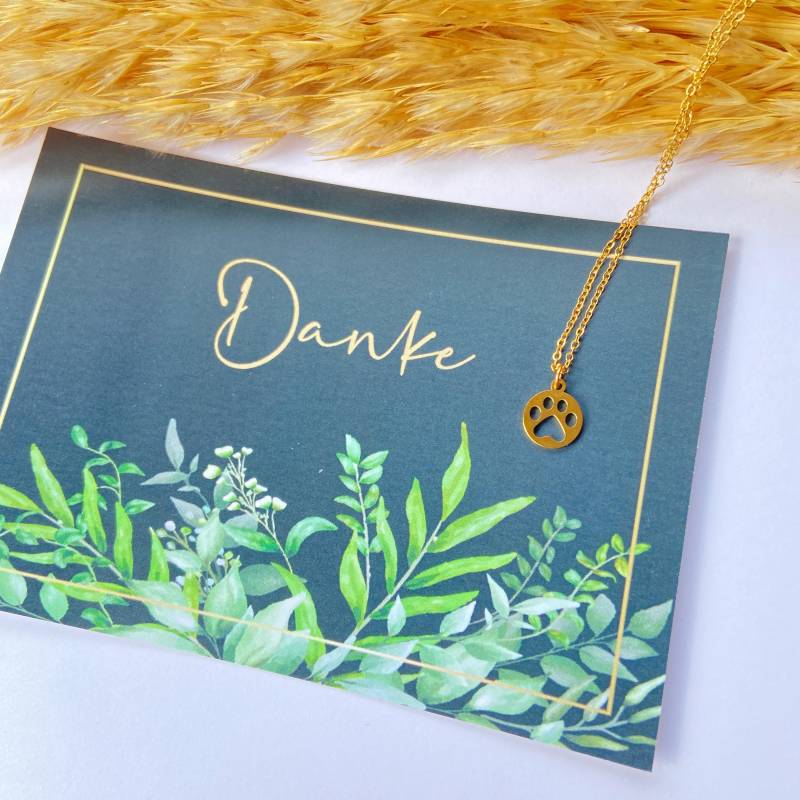 Schmuck, Kette, Anhänger, Goldene Weihnachten, Geschenk, Besondere Geschenkverpackung, Haustier, Pfote von TILLundPAULA