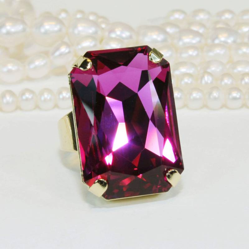 Großer Steinring, Großer Kristallring, Männerring, Kristallring Gr59 von TIMATIBO