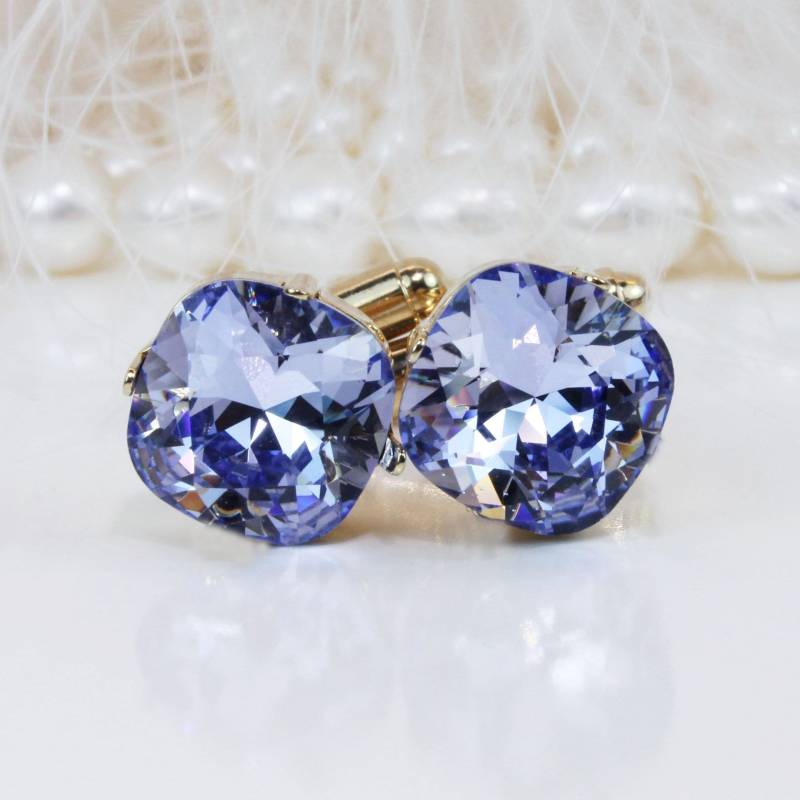 Lavendel Lila Manschettenknöpfe Kristallfrauen Männer Manschettenknopf Bräutigam Trauzeugen Bestman Geschenk Hochzeit Vater Der Braut, Gold von TIMATIBO