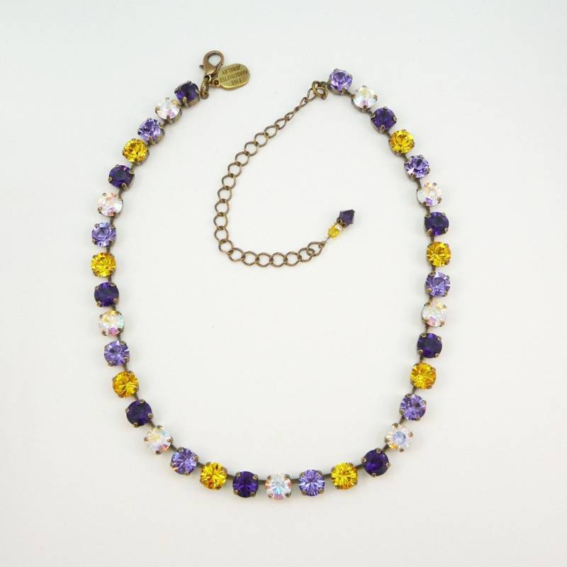 Lila Gelb Gold Halskette Lsu Gelb Lsu Tigers Wikinger Huskies Game Day Kristall Messing, Bn1 von TIMATIBO