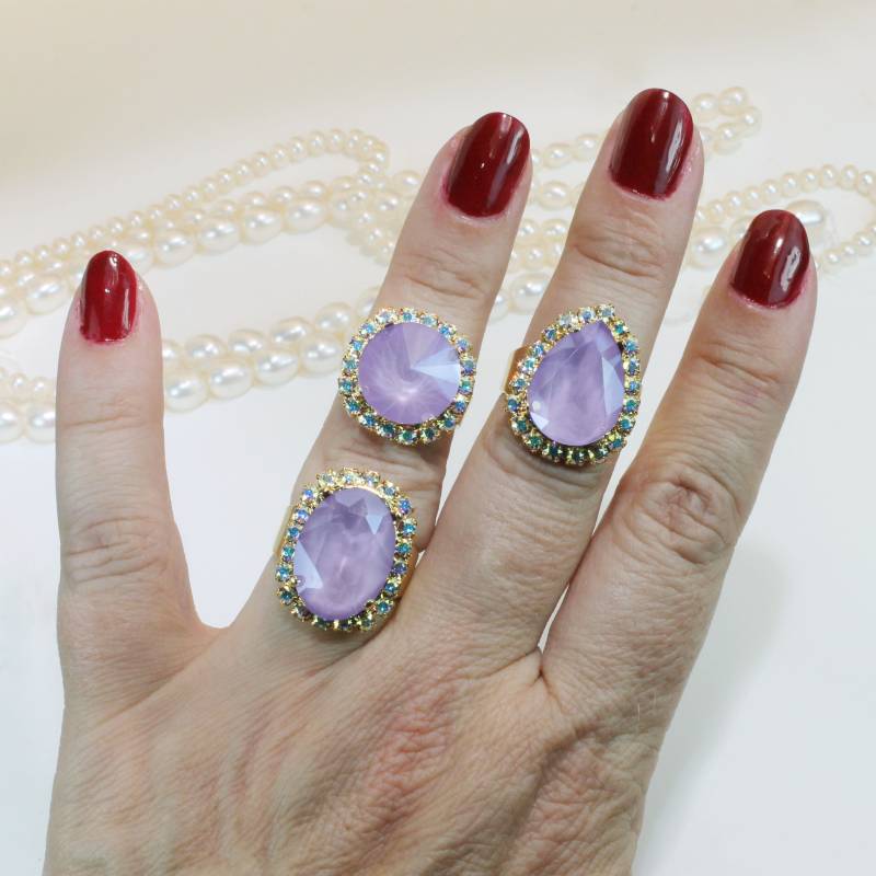 Lila Ring Brautschmuck Silber, Brautjungfer von TIMATIBO