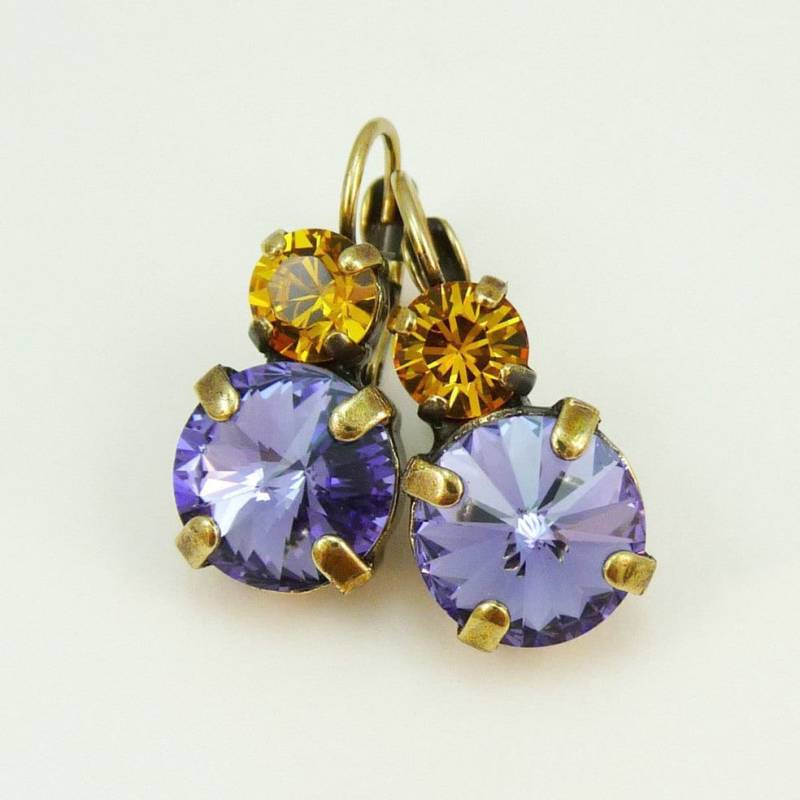 Lsu Ohrringe, Spieltag Tigers Schmuck, Lila Gelb Football Spirit Cheerleader Kristallohrringebe15 von TIMATIBO