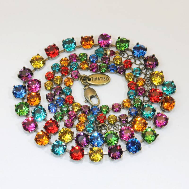 Mehrfarbige Halskette, Regenbogen Kristall Tennis Bunte Strass Stein Timatibo, Bn1 von TIMATIBO