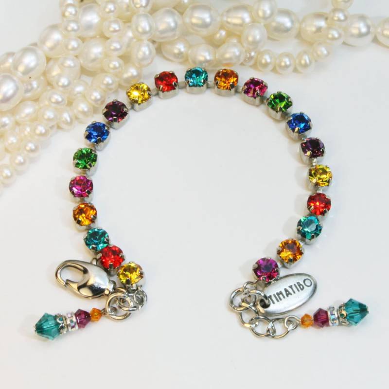 Mehrfarbiges Edelstein Armband, Regenbogen Kristall Pride Tennis Lgbtq Schmuck, Month Geschenk, Csd Armband, Sb2 von TIMATIBO