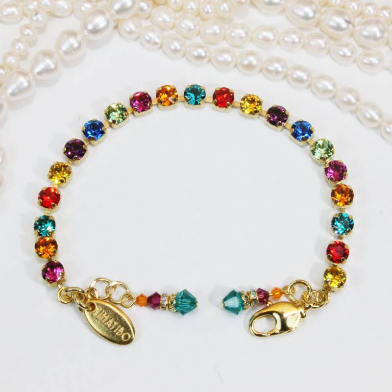 Regenbogen Tennis Armband, Pride Month Schmuck, Mehrfarbiges Kristall Lgbtq Flagge Gay Csd Festival Gb2 von TIMATIBO