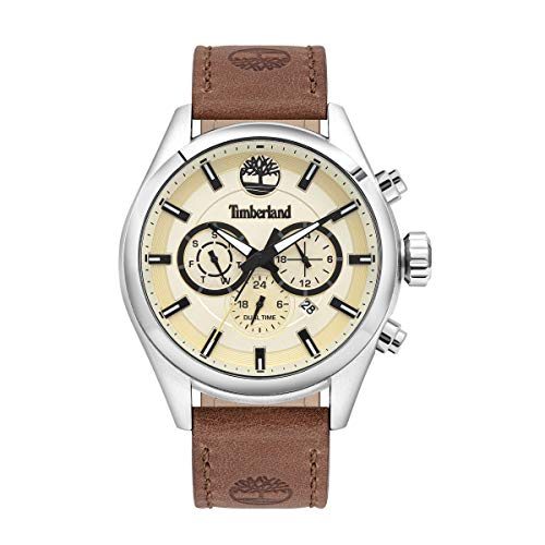 Timberland Herren Analog Quarz Uhr mit Leder-Kalbsleder Armband TBL16062JYS.14 von Timberland