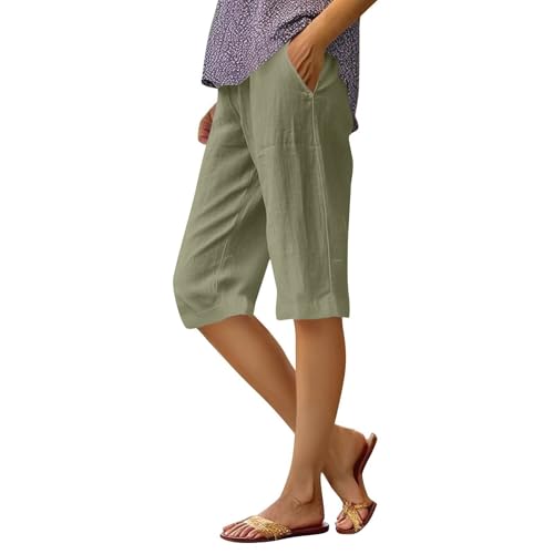 Bermuda Shorts Damen Knielang Weite Leinenshorts Musselin Kurze Hose High Waist Baggy Damenshorts Leichte Atmungsaktiv Strandshorts Sommer Lockere Passform Leinenshorts Mit Kordelzug und Taschen Bermuda Shorts Damen Knielang Weite Leinenshorts Musselin Kurze Hose High Waist Baggy Damenshorts Leichte Atmungsaktiv Strandshorts Sommer Lockere Passform Leinenshorts Mit Kordelzug und Taschen von TIMELYE