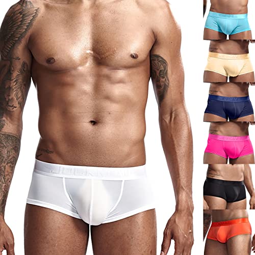 TIMELYE Boxershort Herren 7 PackDursichtige Unterwäsche Hipster Herren Unterwäsche Retro Shorts Herren Unterwäsche Elastan Seiden Unterwäsche Herren Unterwäsche Skinny Unterhose Männer, XL von TIMELYE