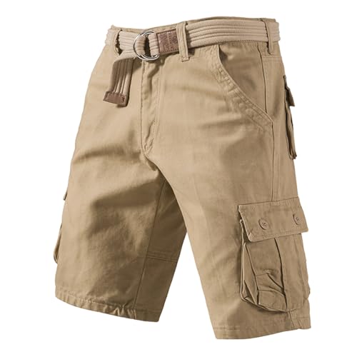 Fitness Hose Herren Gym Summer Fitness Kleidung Herren Dünn Loose Jeans Shorts Herren Gym Hose Herren Casual Herren Kurze Hose Arbeitshosen Männer Kurz(1-Khaki,XXL von TIMELYE