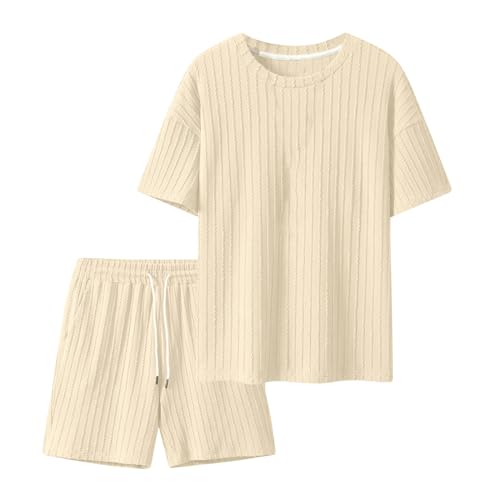 Fitness Kleidung Herren Casual Leinenanzug Malle Outfit Herren Leinen Anzug Mit Taschen Tracksuit Hausanzug Old Money Clothes Men Kleidung Sport Kleidung Basic Traningsanzuganzug Herren von TIMELYE