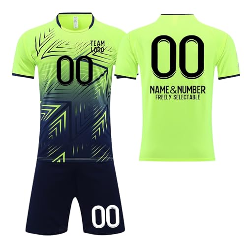 Generic Angebote des Tages Heute Damen Fußballtrikot Für Junge Mit Namen Nummer Team Logo Sport Frankreich Trikot Oversized Triko Sportshirt Herren Kurzarm Trikot PSG(1-Fluorescent Green,6 Jahre) von TIMELYE