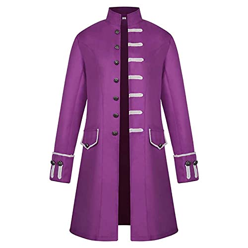 Halloween Herren Kostüme for Herren Oberteile Karneval Mantel Unterteile Fasching Halloween Kostüm Unterteile Schmale Passform Gehrock Leichtet Party Oberbekleidung Für Männer Oberteile（2-Purple，3XL） von TIMELYE