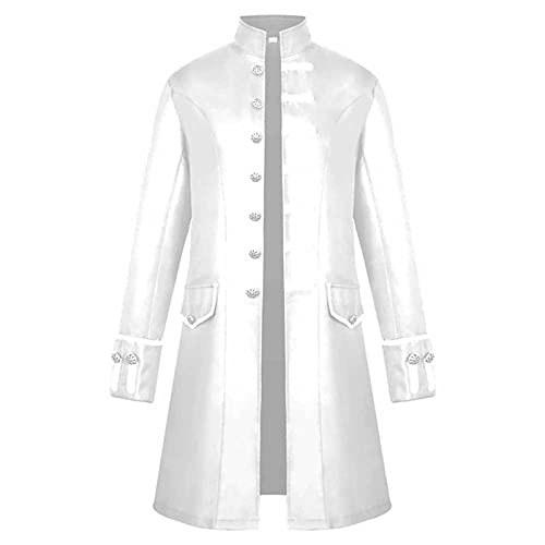 Halloween Herren Mantel Für Männe Party Oberbekleidung Atmungsaktiver Oberteile Frack Jacke Vintage Kostüme Fasching Halloween Kostüm Jacke Unisex Unterteile Schmale Passform Unterteile（2-White，M） von TIMELYE