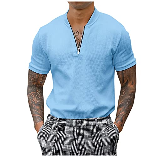 Poloshirts Für Herren Kurzärmliges Sportliches T-Shirt Mit V-Ausschnitt T Shirt Herren V Ausschnitt Business Tshirt Herren Herren Lässiges Hippie-T Elastisches Sport T-Shirts Herren von TIMELYE