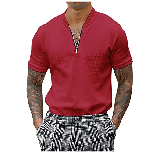 T Shirt Herren Hippi T Shirt Männer Tshirt Business Bluse Herren Business Tshirt Herren Poloshirt Mit Reißverschluss Herren T-Shirt Mit V-Ausschnitt von TIMELYE