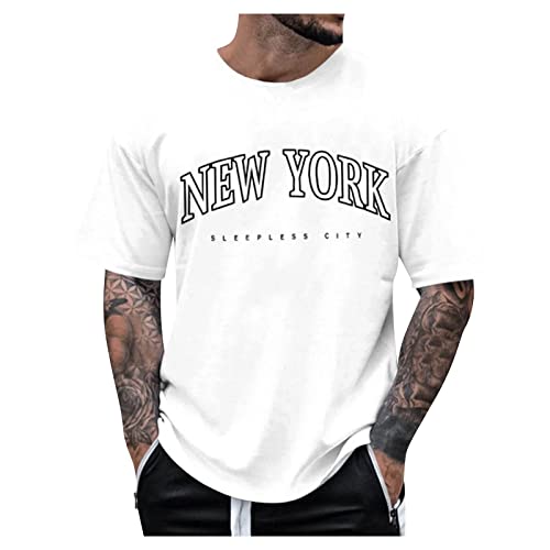 T Shirt Herren Los Angeles California Oversized Tshirt Graphic Print Casual Tops Mode Kurzarm Tshirt Herren Sportshirt Oversized Männer T-Shirt Sommer Rundhals Shirt Atmungsaktiv Vintage Streetwear von TIMELYE